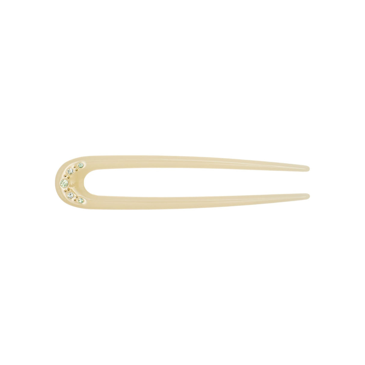 Sunny Crystal hårnål i Ivory fra Pico Copenhagen med fem dekorative krystaller.