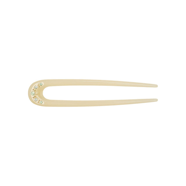 Sunny Crystal hårnål i Ivory fra Pico Copenhagen med fem dekorative krystaller.
