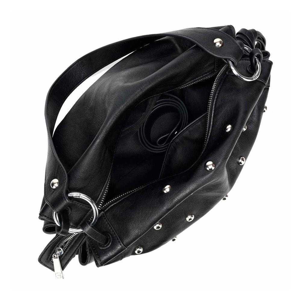 Silfen Studio Iris Studded Black Skuldertaske