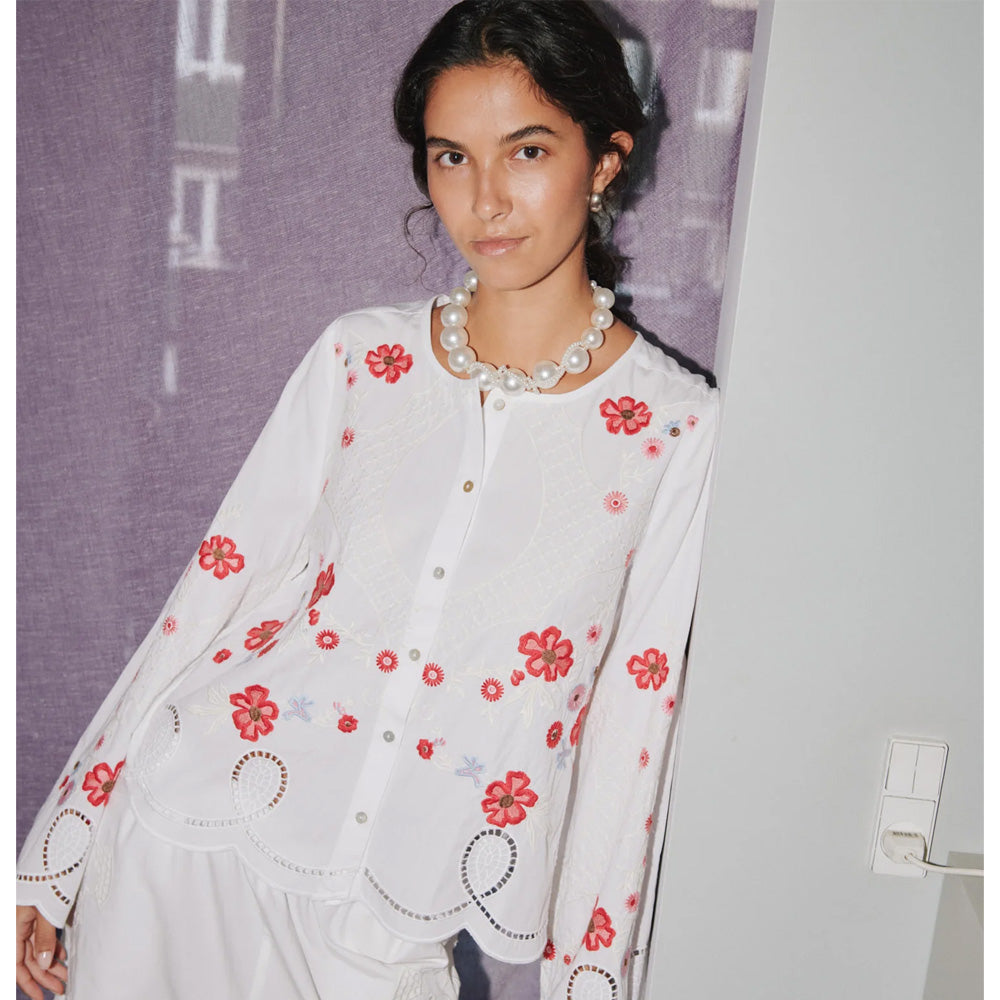 Sissel Edelbo Vitus Shirt White Blomster