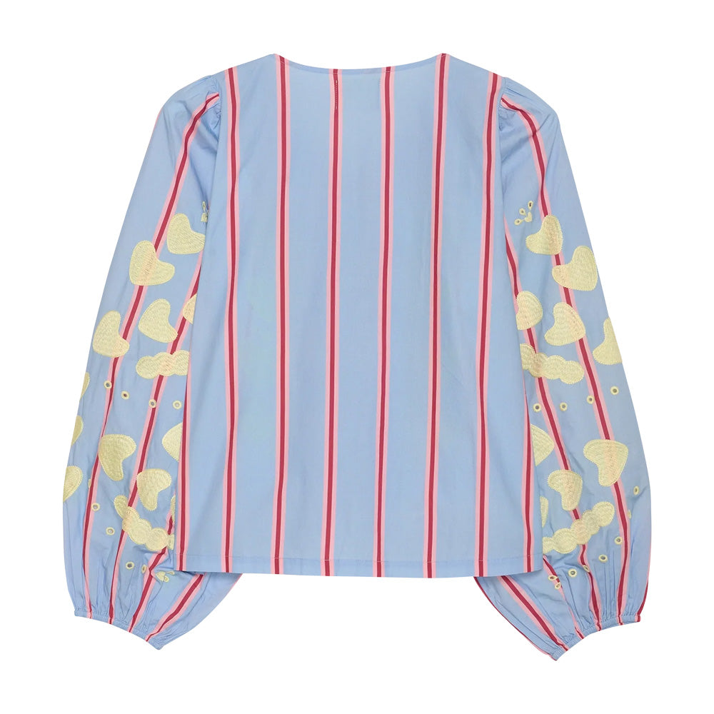 Sissel Edelbo Elisabeth Top Skjorte Bluebell Stripes Lyseblå Striber