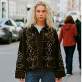 Sissel Edelbo Emme Jacket Brun Fløjl Rhinestones