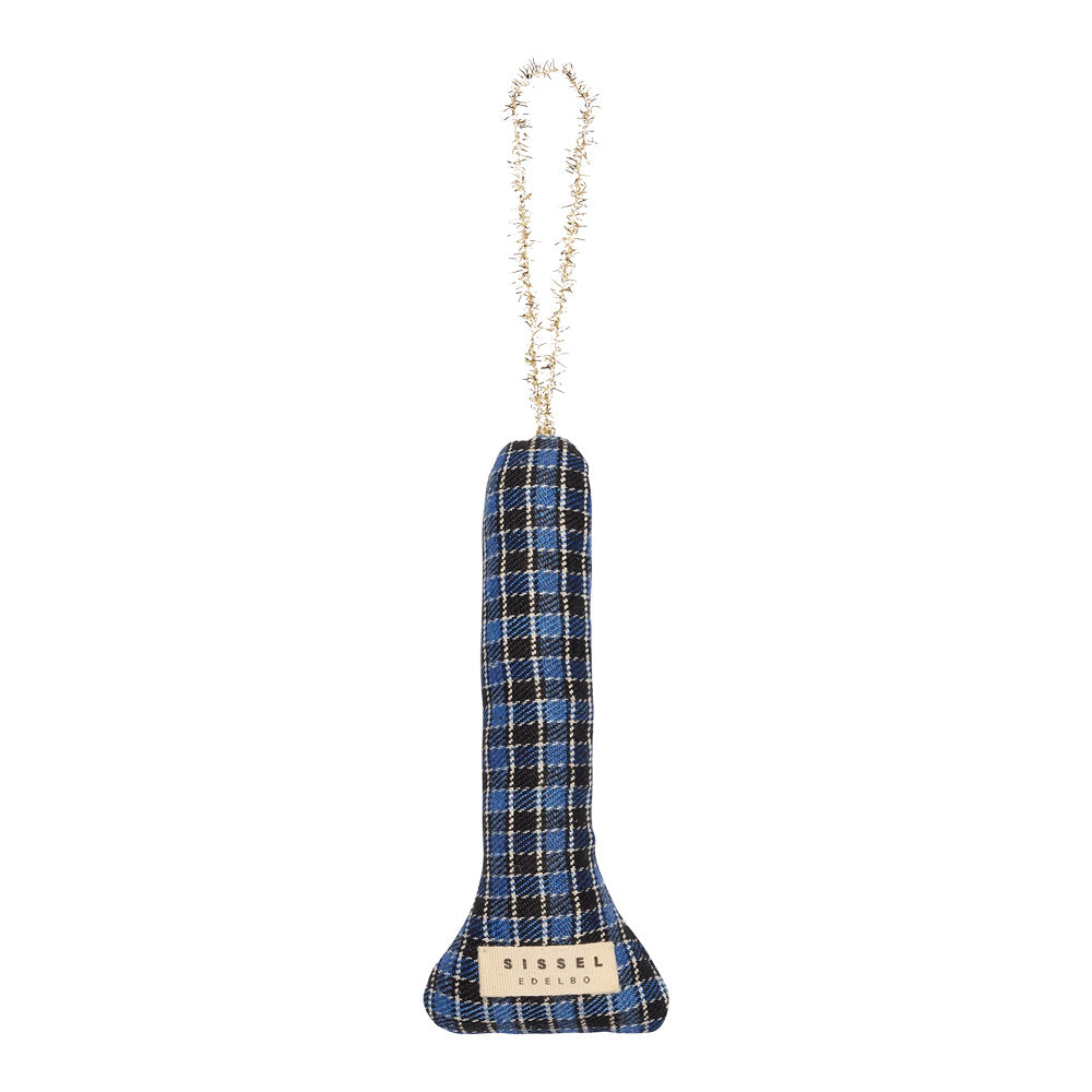 Sissel Edelbo Julepynt Candle Ornament Blue Checks