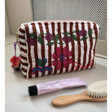 Sissel Edelbo Rosea Cosmetic Bag Brown Stripes Makeup Taske