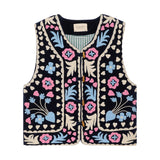 Sissel Edelbo Timothy Vest Navy Broderie