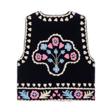 Sissel Edelbo Timothy Vest Navy Broderie
