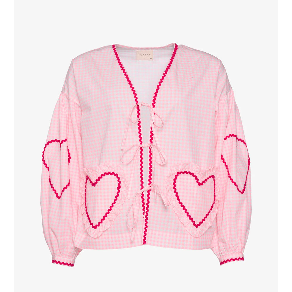 Sissel Edelbo Astrid Organic Bomuld Skjorte Pink Checks Tern Lyserød