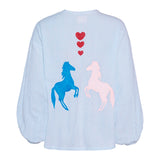 Sissel Edelbo Caro Shirt Cashmere Blue Skjorte Perlebroderi