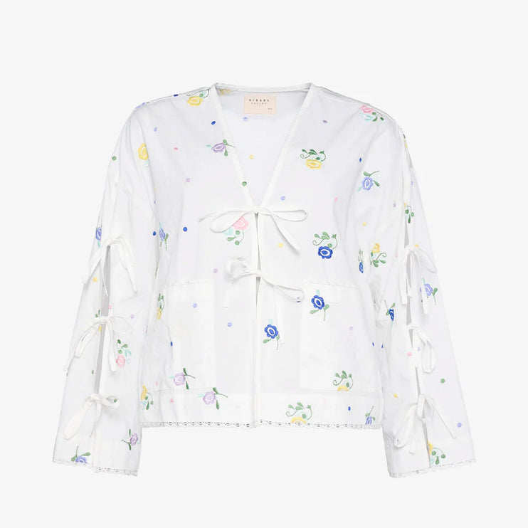 Sissel Edelbo Coho Organic Cotton Top Skjorte Blomster Sløjfe