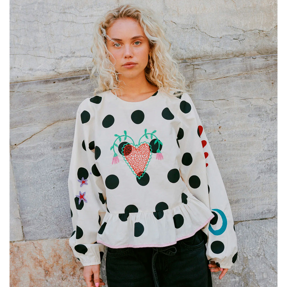 Sissel Edelbo Diana Top Black Dot Prikker