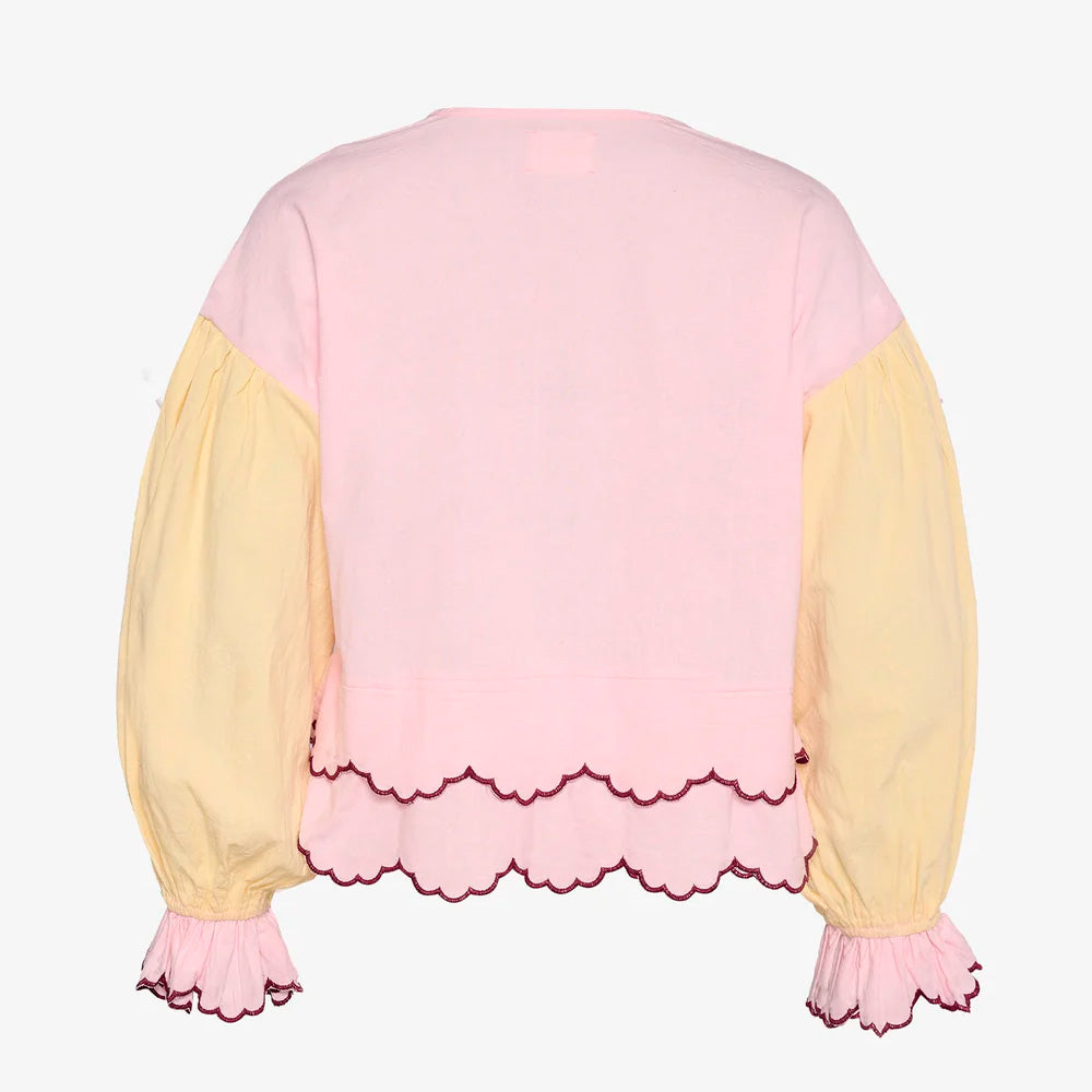 Sissel Edelbo Louise Organic Cotton Top Skjorte Lyserød/lysegul