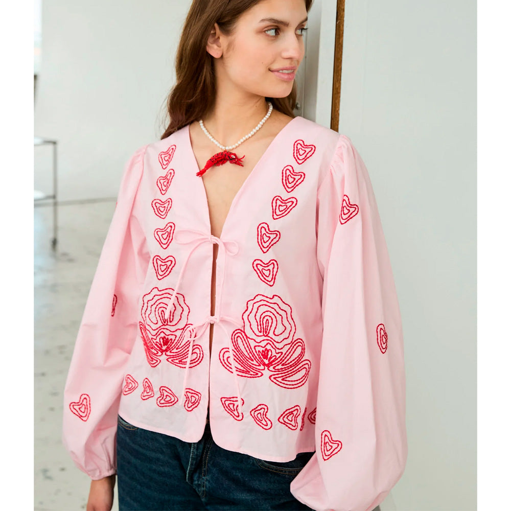 Sissel Edelbo Maude Top Cherry Blossom Lyserød Skjorte