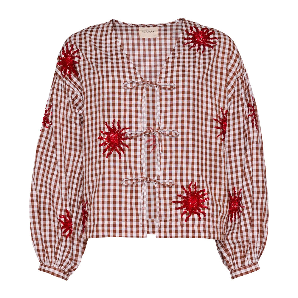 Sissel Edelbo Nanette Top Brown Checks