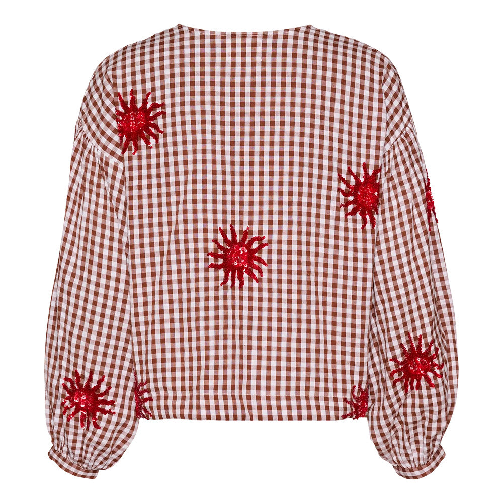 Sissel Edelbo Nanette Top Brown Checks