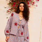 Sissel Edelbo Nanette Top Brown Checks