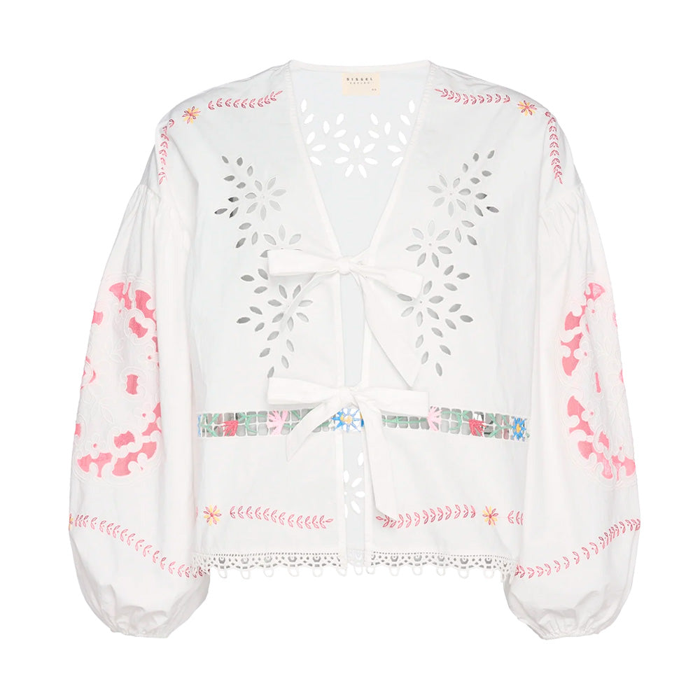 Sissel Edelbo Sissel Top Skjorte Hvid Bindebånd