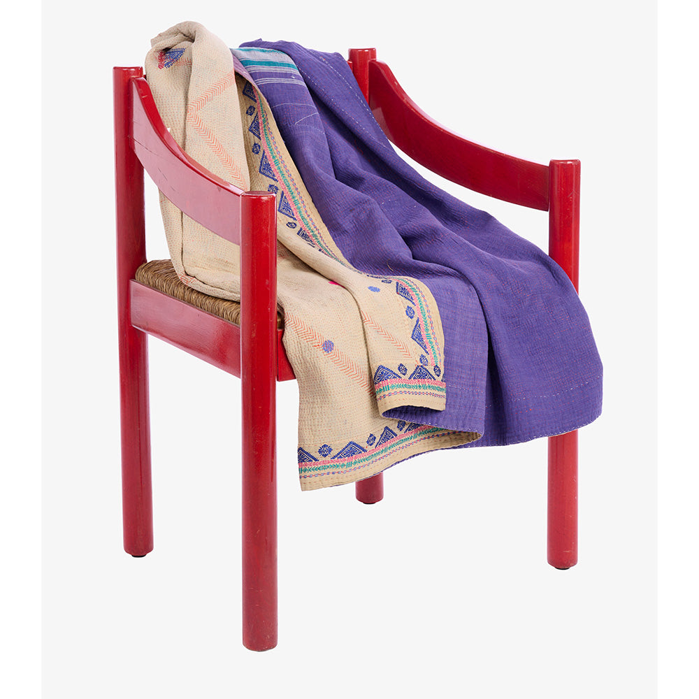 Sissel Edelbo Vintage Kantha Blanket Purple Beige