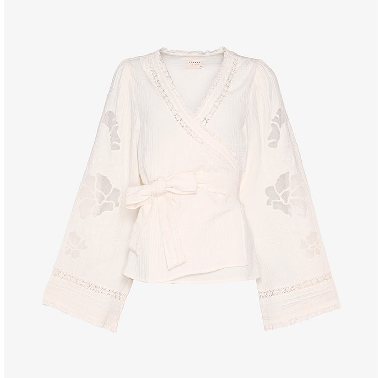 Sissel Edelbo Winfrey Organic Cotton Wrap Top Skjorte Off White