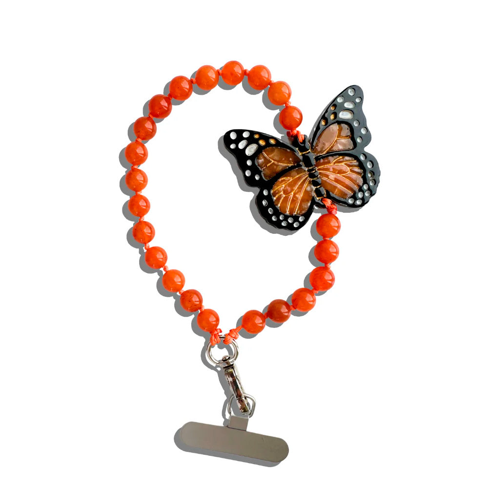 Solar Eclipse Mobil-kæde Natursten Sommerfugl Orange