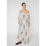 Stalla Nova Loose Maxi Dress with drop Shoulders Creme Multicolour Flowers