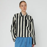Stella Nova Striped Shirt Black & Creme Striber