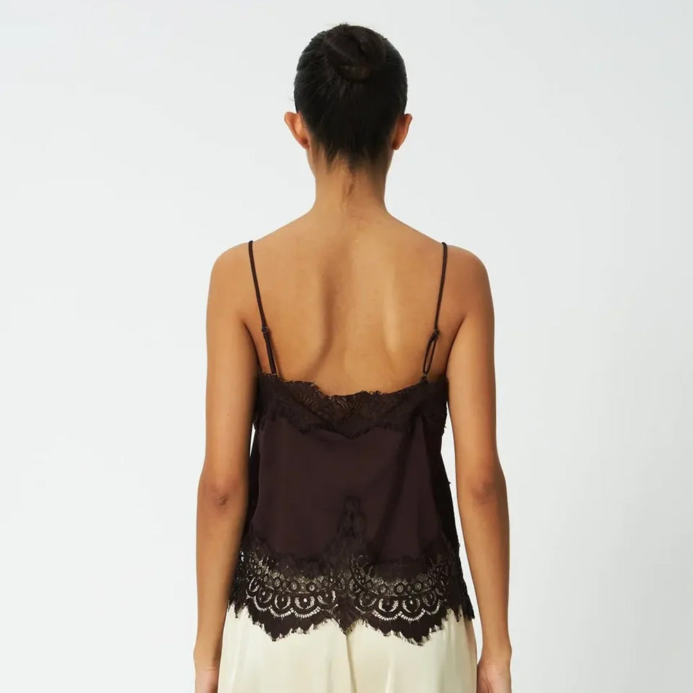 Stella Nova Underlayer Lace Top Dark Brown