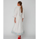 Stella Nova Coloured Embroidered Loose Dress Off White