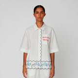 Stella Nova Coloured Embroidered Oversized Shirt Off-White