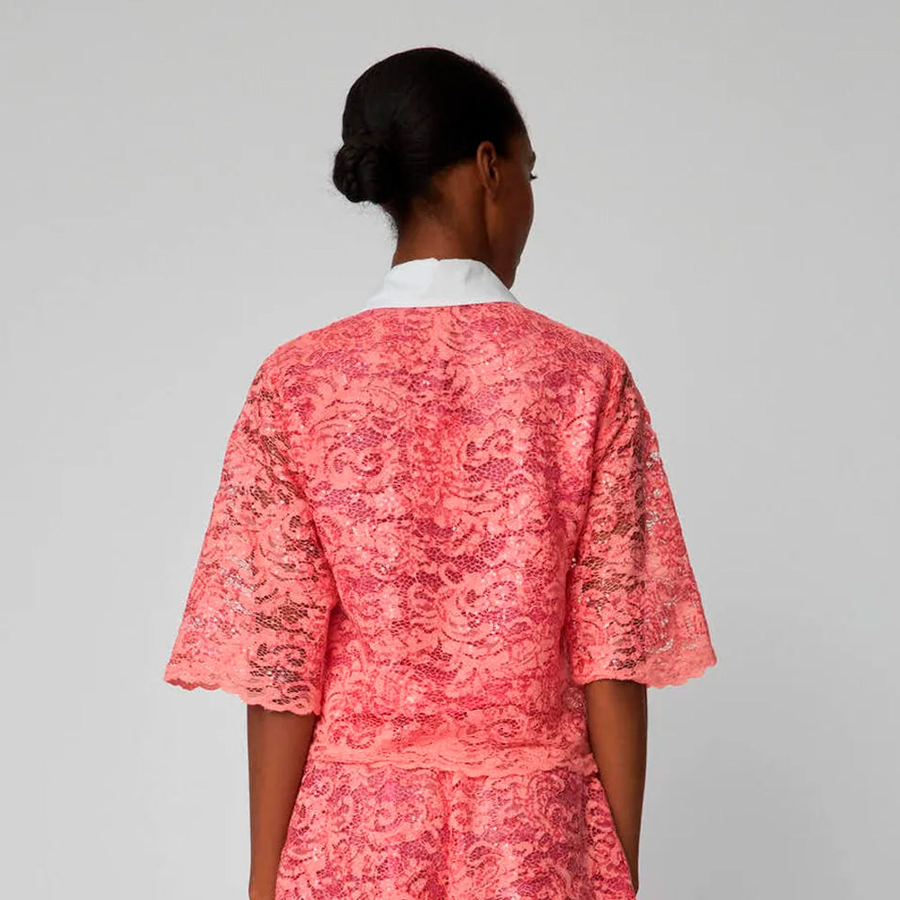 Stella Nova Sequined Lace Shirt Amazing Pink