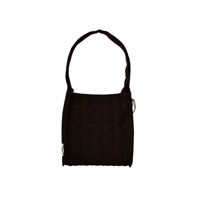 Pico Copenhagen Fleur crossbody-taske i mørkebrun vævet polyester