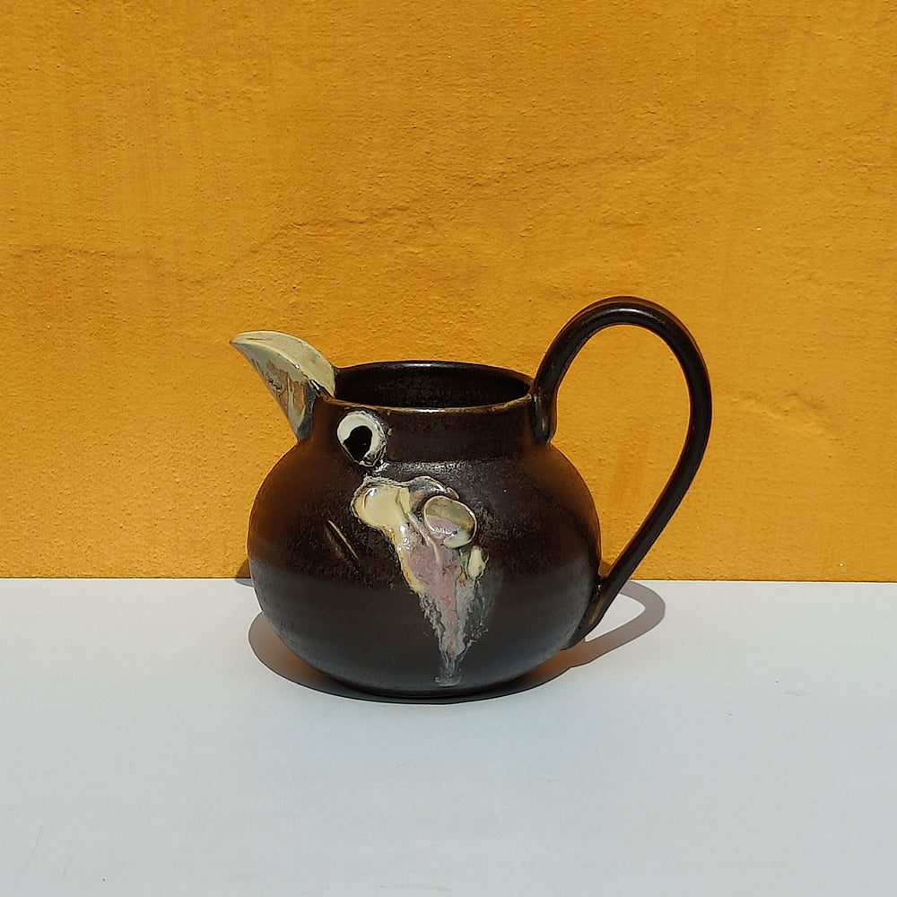 Was Keramik Fuglekande Mørkebrun Mellem