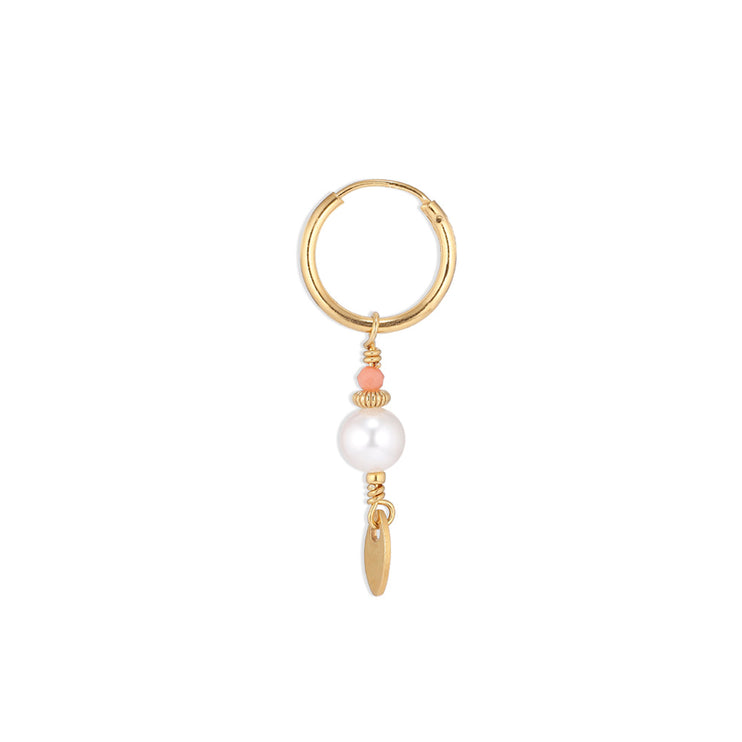 BY THIIM Øreringe Bohemian Pearl Spir Hoop