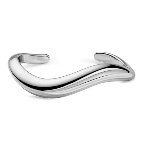 Edblad Azura Bangle armbånd i blankt rustfrit stål med bølget, organisk form