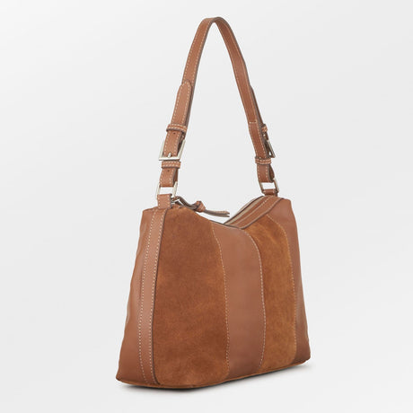 Mixel Ginni Medi Taske Cognac Brown, nærbillede af rem og lynlåslomme