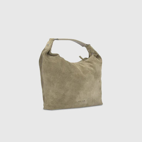 Silfen Paula Skuldertaske i Taupe - fra siden