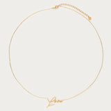 Forgyldt halskæde med 'love' vedhæng fra My Jewellery