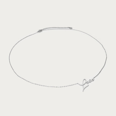 My Jewellery halskæde Love i sølv set fra siden