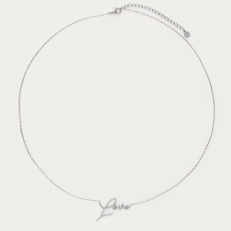 Sølv halskæde med 'love' vedhæng fra My Jewellery