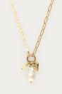 Botanical chain necklace with yellow beads and charms