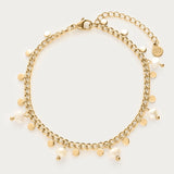 Forgyldt armbånd med små mønter og ferskvandsperler fra My Jewellery