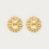 Forgyldte statement-ørestikker med solsikke fra My Jewellery