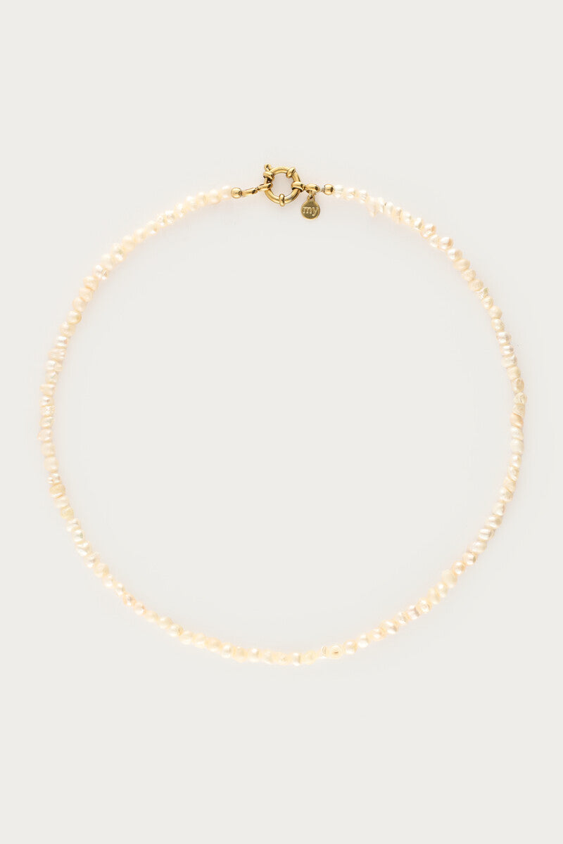 Freshwater pearls and locket necklace - Gold