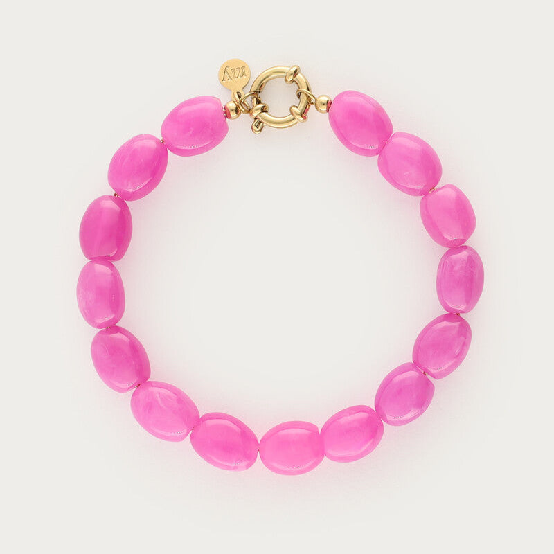 My Jewellery minimalistisk armbånd med fuchsia perler