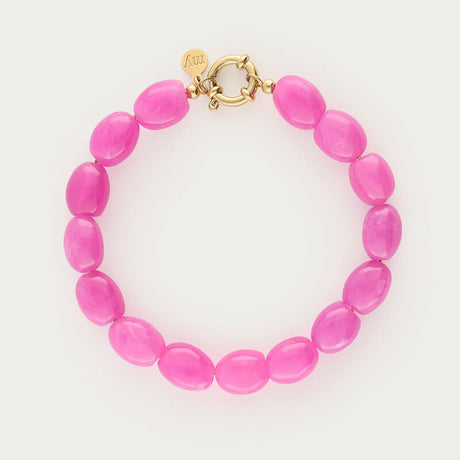 My Jewellery minimalistisk armbånd med fuchsia perler