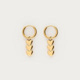 My Jewellery hoops med tre hjerter - guld