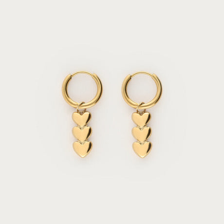 My Jewellery hoops med tre hjerter i guld