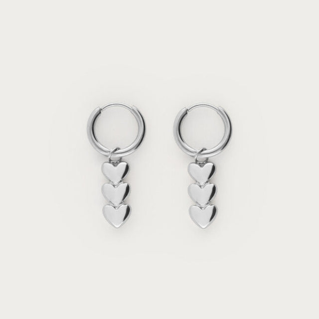 My Jewellery hoops med tre hjerter - sølv