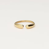 Forgyldt åben ring, set forfra
