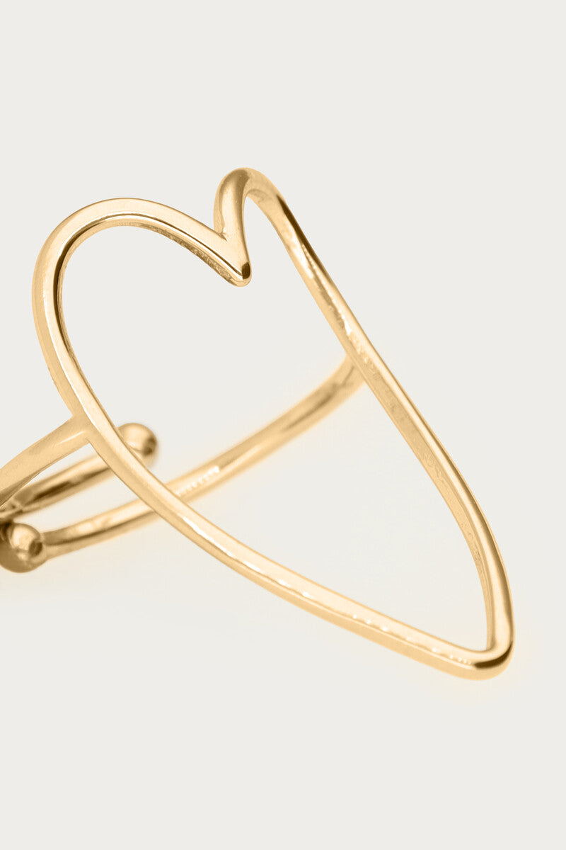 Open heart ring close up