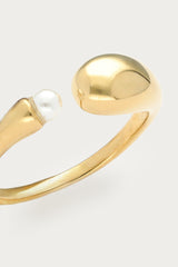 My Jewellery Åben Ring Med Perle - Guld